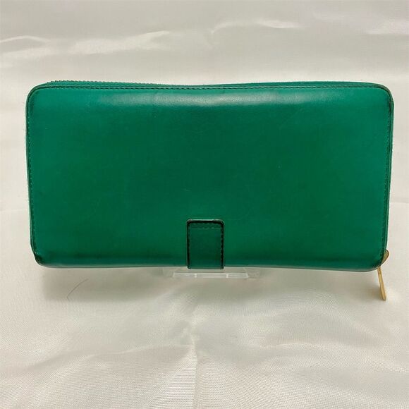 Saint Laurent Y Calfskin Leather Wallet Emerald Green Gold Hardware - Picture 3 of 13